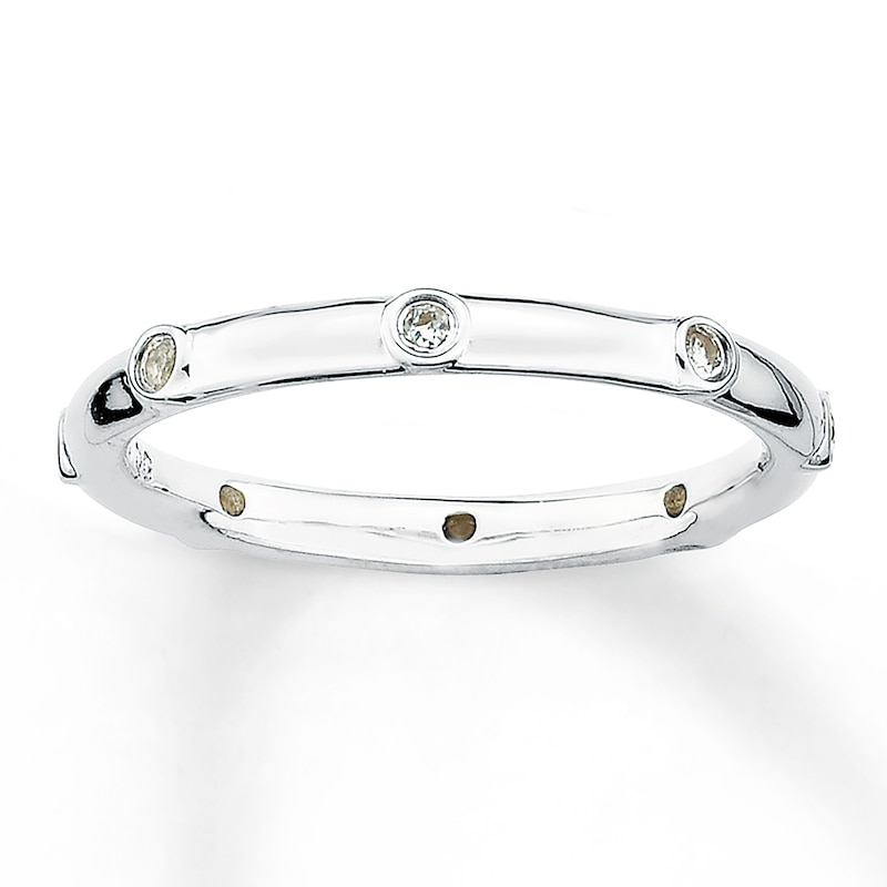 Stackable Ring White Topaz Sterling Silver