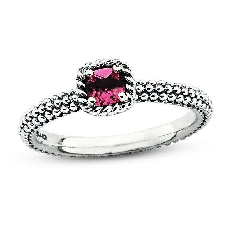 Stackable Ring Pink Tourmaline Sterling Silver