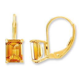 Citrine Earrings 14K Yellow Gold