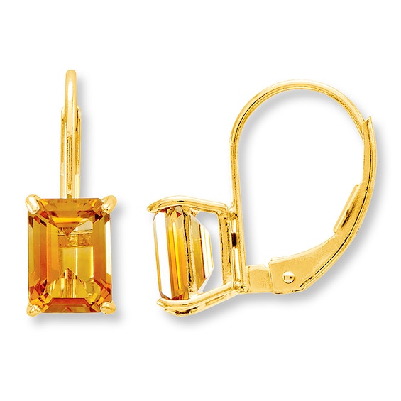 Citrine Earrings 14K Yellow Gold