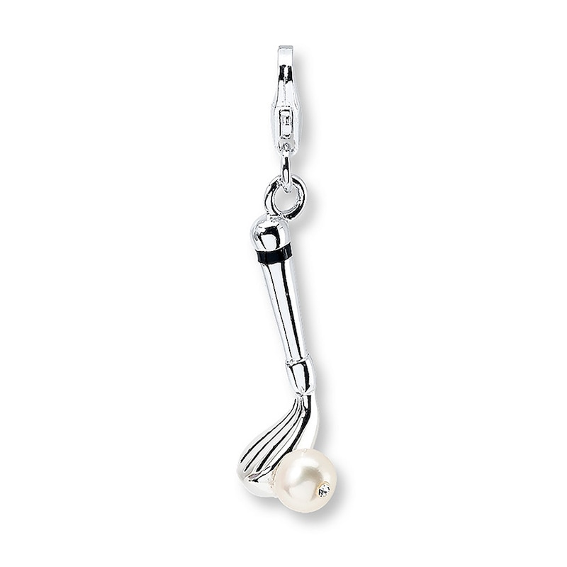 Main Image 1 of Golf Club Charm Cultured Pearl Sterling Silver