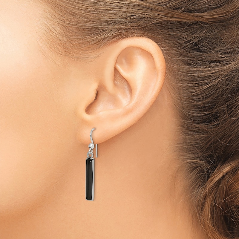 Main Image 3 of Onyx Dangle Earrings Sterling Silver