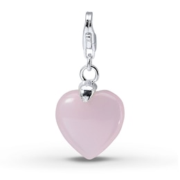 Heart Charm Rose Quartz Sterling Silver