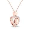 Thumbnail Image 1 of Natural Morganite Necklace 1/15 ct tw Diamonds 10K Rose Gold