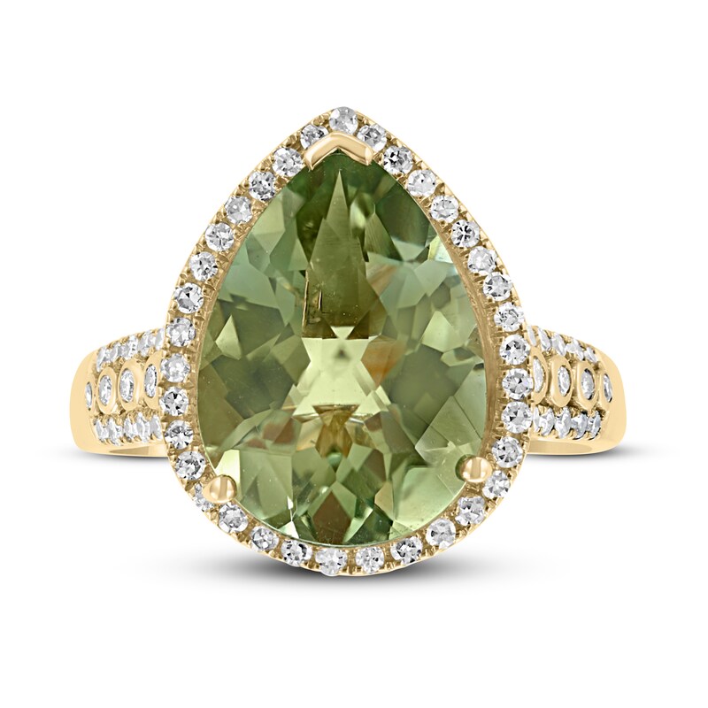 Effy Natural Quartz Ring 1/3 ct tw Diamonds 14K Yellow Gold