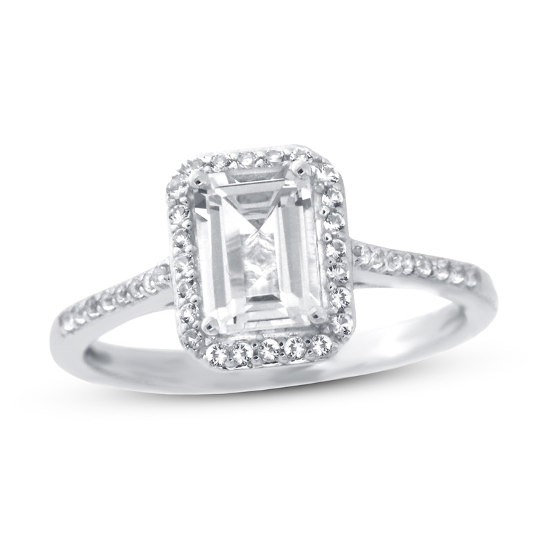 Main Image 1 of Natural White Topaz Ring 10K White Gold