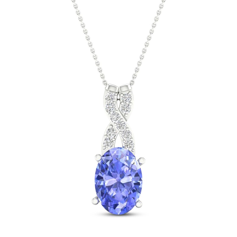 Main Image 1 of Tanzanite Necklace 1/20 ct tw Diamonds 10K White Gold
