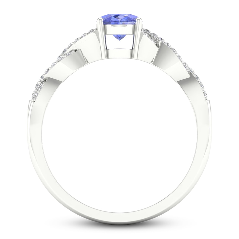 Tanzanite Ring 1/10 ct tw Diamonds 10K White Gold