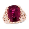 Natural Pink Tourmaline Ring 7/8 ct tw Diamonds 14K Rose Gold