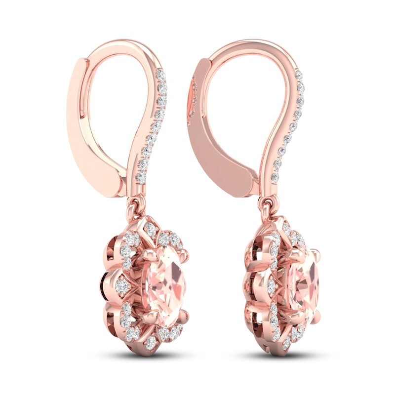 Morganite Earrings 1/6 ct tw Diamonds 10K Rose Gold | Jared