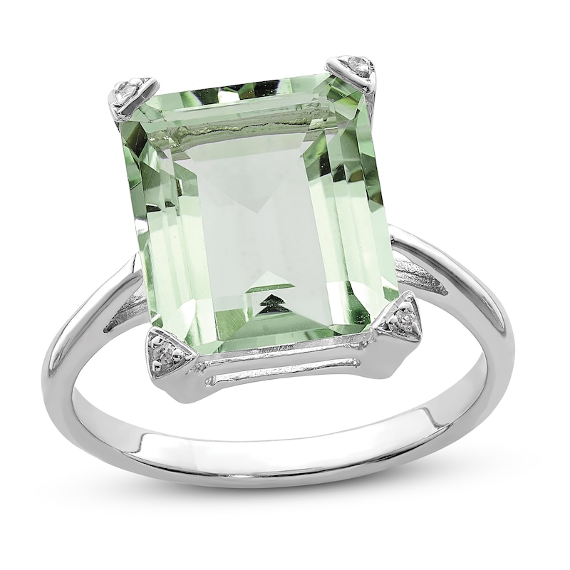 Natural Green Quartz Ring Sterling Silver