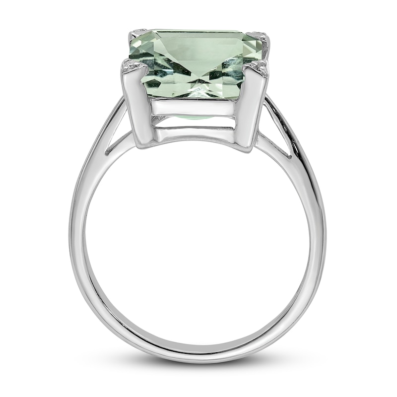 Natural Green Quartz Ring Sterling Silver
