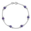 Thumbnail Image 1 of Natural Lavender Jade Anklet Sterling Silver 9"