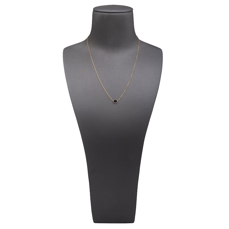 Main Image 4 of Natural Black Onyx Necklace 14K Yellow Gold