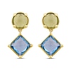 Thumbnail Image 0 of Natural Blue Topaz & Natural Peridot Dangle Earrings 10K Yellow Gold