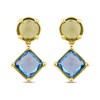 Thumbnail Image 0 of Natural Blue Topaz & Natural Peridot Dangle Earrings 10K Yellow Gold