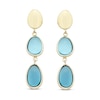 Thumbnail Image 1 of Natural Blue Quartz Drop Earrings 10K Yellow Gold
