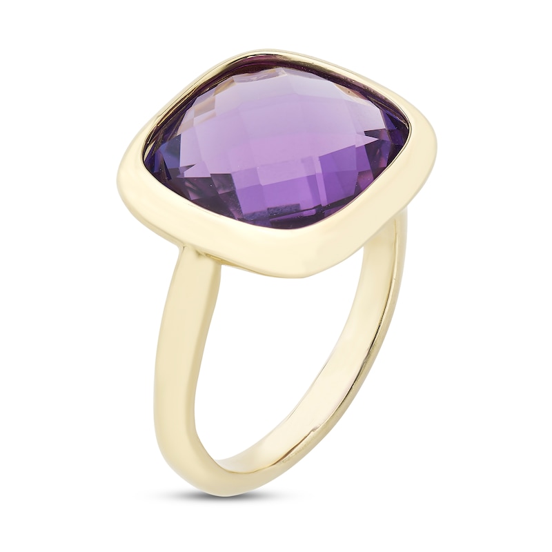 Main Image 2 of Natural Amethyst Ring 10K Yellow Gold