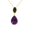 Thumbnail Image 1 of Natural Amethyst & Natural Green Tourmaline Necklace 10K Yellow Gold