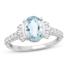 Thumbnail Image 1 of Natural Aquamarine Ring 3/8 ct tw Diamonds 10K White Gold