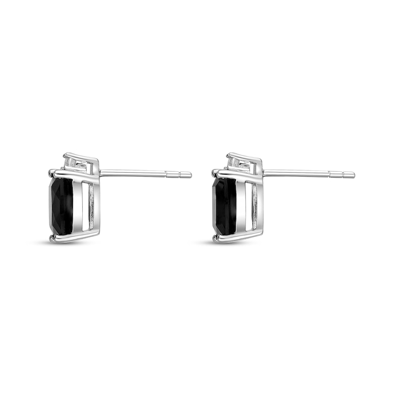 Main Image 4 of Natural Onyx & Natural White Topaz Earrings Sterling Silver