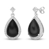 Thumbnail Image 0 of Natural Onyx & Natural White Topaz Drop Earrings Sterling Silver