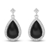 Thumbnail Image 1 of Natural Onyx & Natural White Topaz Drop Earrings Sterling Silver