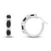 Thumbnail Image 1 of Natural Onyx Hoop Earrings Sterling Silver