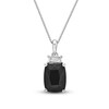 Thumbnail Image 1 of Natural Onyx & Natural White Topaz Necklace Sterling Silver