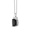 Thumbnail Image 2 of Natural Onyx & Natural White Topaz Necklace Sterling Silver