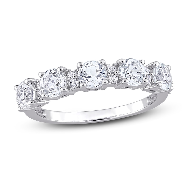 Main Image 1 of Natural White Topaz Stackable Ring Sterling Silver