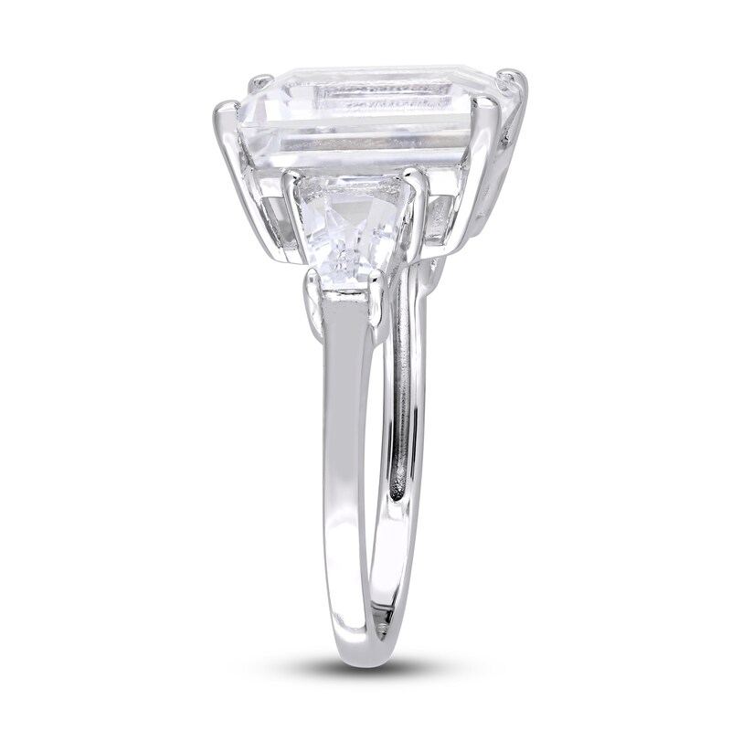 Main Image 4 of Natural White Topaz 3-Stone Ring Sterling Silver