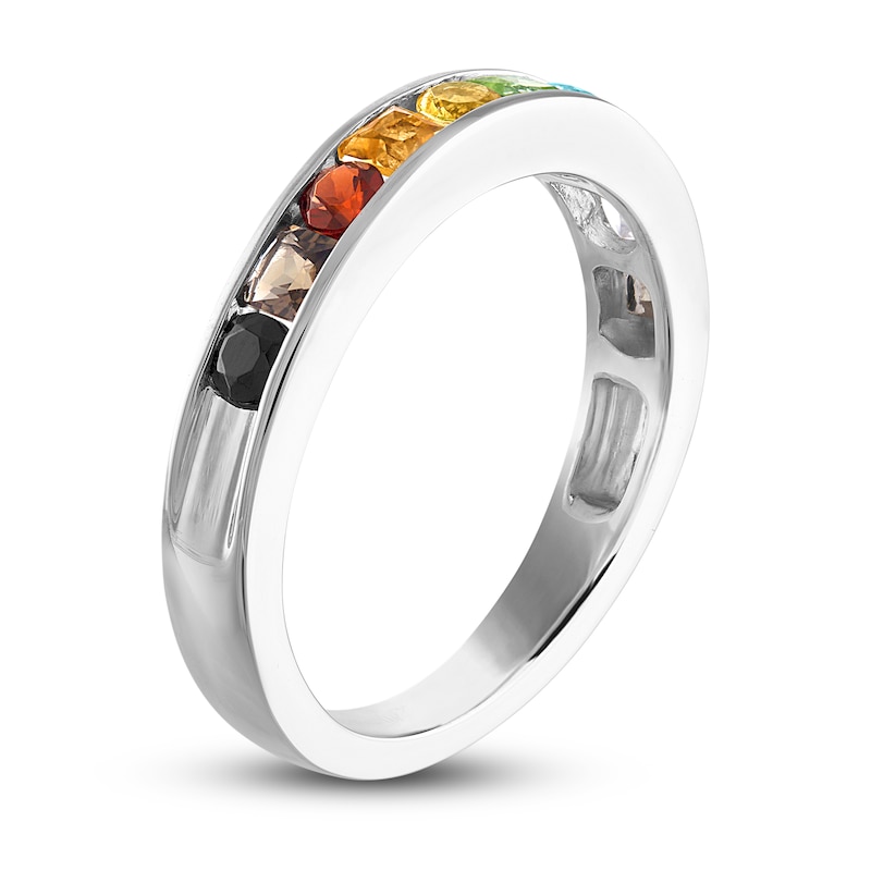 Main Image 2 of Love Proudly Ring Multi-Color Rainbow 14K White Gold 4MM