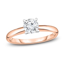 Diamond Solitaire Engagement Ring 1/5 ct tw Round 14K Rose Gold (I2/I)