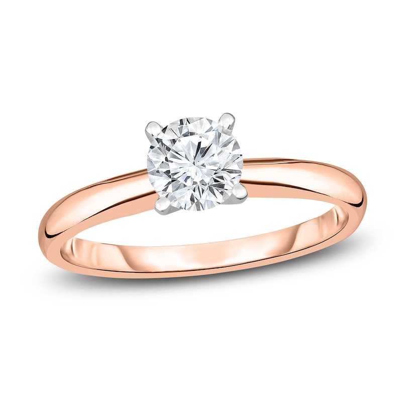 Diamond Solitaire Engagement Ring 1/5 ct tw Round 14K Rose Gold (I2/I)