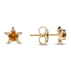 Thumbnail Image 0 of Natural Citrine Star Stud Earrings 1/20 ct tw Diamonds 14K Yellow Gold