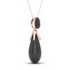 Thumbnail Image 2 of Natural Onyx & Black Diamond Necklace 1/6 ct tw Round 10K Rose Gold