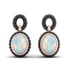Thumbnail Image 1 of Natural Opal & Black Diamond Earrings 1/2 ct tw Round 10K Rose Gold