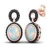 Thumbnail Image 2 of Natural Opal & Black Diamond Earrings 1/2 ct tw Round 10K Rose Gold