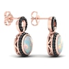 Thumbnail Image 3 of Natural Opal & Black Diamond Earrings 1/2 ct tw Round 10K Rose Gold