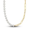 Thumbnail Image 0 of South Sea Cultured Pearl Link Chain Necklace 14K Yellow Gold 18"