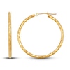 Thumbnail Image 1 of Diamond-Cut Tube Hoop Earrings 14K Yellow Gold