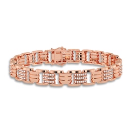 Men's Diamond Bracelet 1 ct tw 14K Rose Gold 8.5"