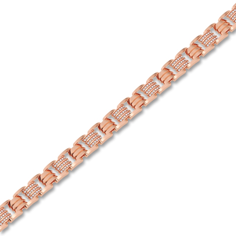 Men's Diamond Bracelet 1 ct tw 14K Rose Gold 8.5"