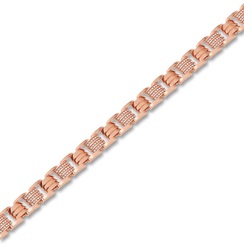 Main Image 2 of Men's Diamond Bracelet 1 ct tw 14K Rose Gold 8.5"