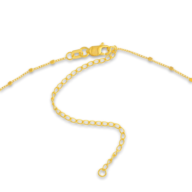 Main Image 3 of Square Bead Saturn Choker Necklace 14K Yellow Gold 13" Adj.