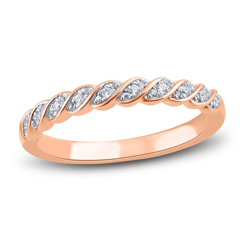 Main Image 1 of Diamond Wedding Band 1/10 ct tw Round 14K Rose Gold