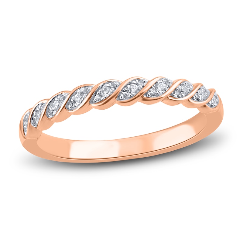 Diamond Wedding Band 1/10 ct tw Round 14K Rose Gold