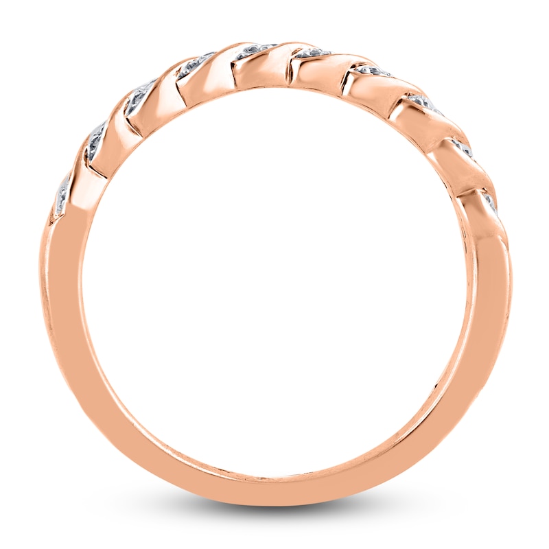 Main Image 2 of Diamond Wedding Band 1/10 ct tw Round 14K Rose Gold