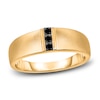 Thumbnail Image 0 of Men's Black Diamond Anniversary Ring 1/4 ct tw Princess 14K Yellow Gold